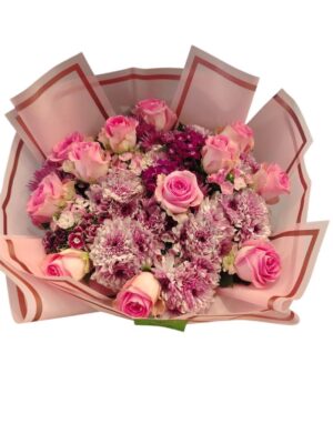 40 Aqua Roses with mixed Chrisantin