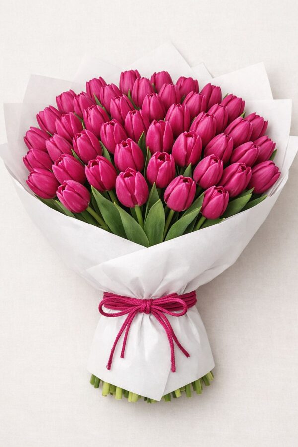 50 Fushia Tulips